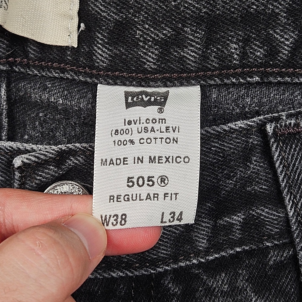 Vintage Levi's 505 Regular Fit Jeans Mens 38x34 (Actual 36x33) Black Denim Y2K - Picture 5 of 14